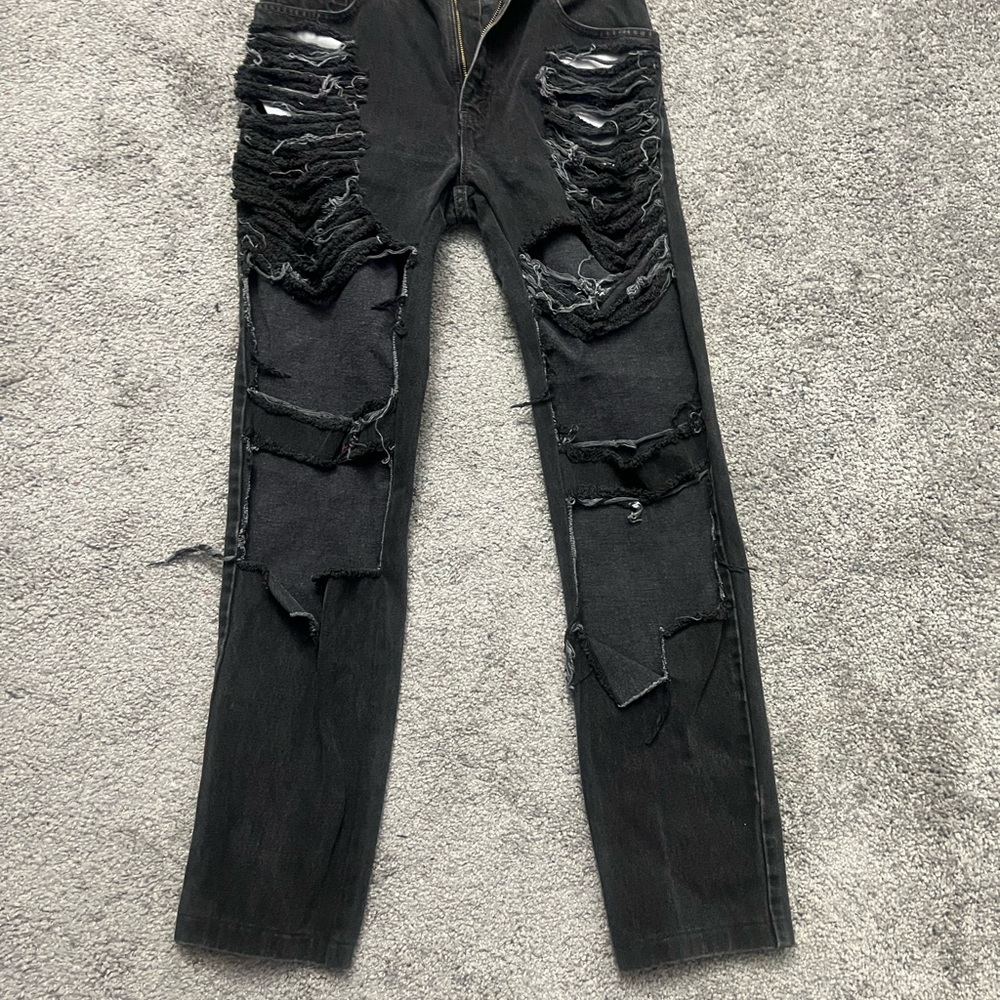 Distressed Black Men’s Jeans